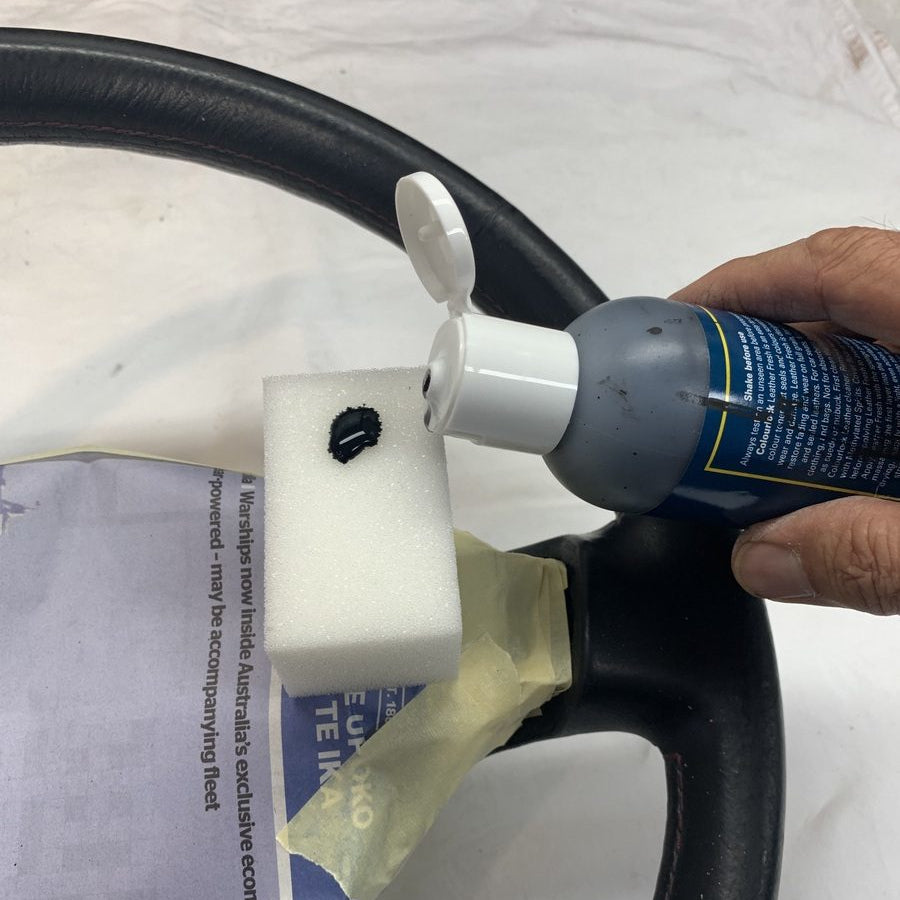 Black Leather Steering Wheel Repair Kit