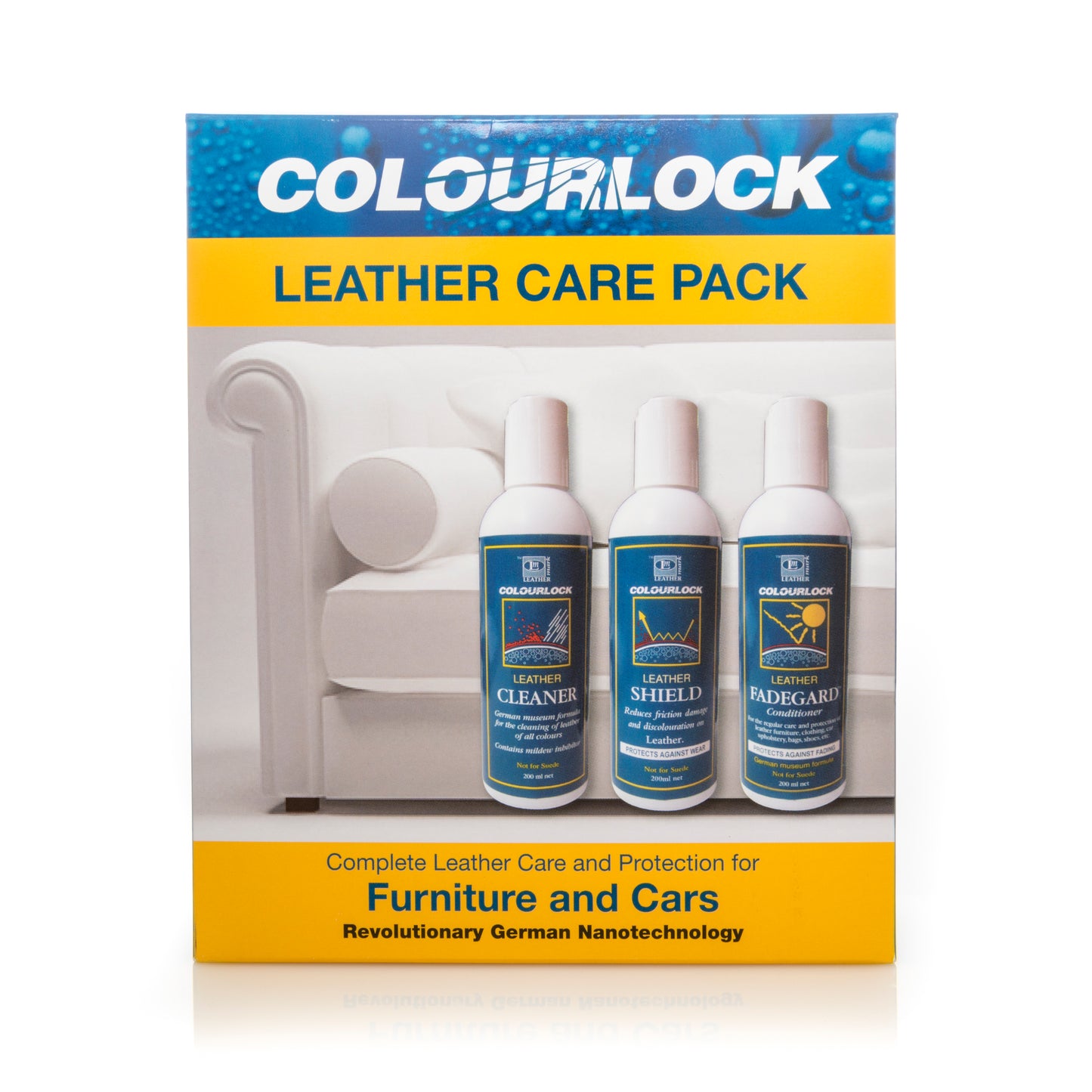 Colourlock leather cleaner conditioner and protector care pack