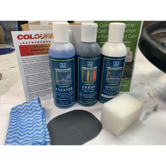 Black Leather Steering Wheel Repair Kit